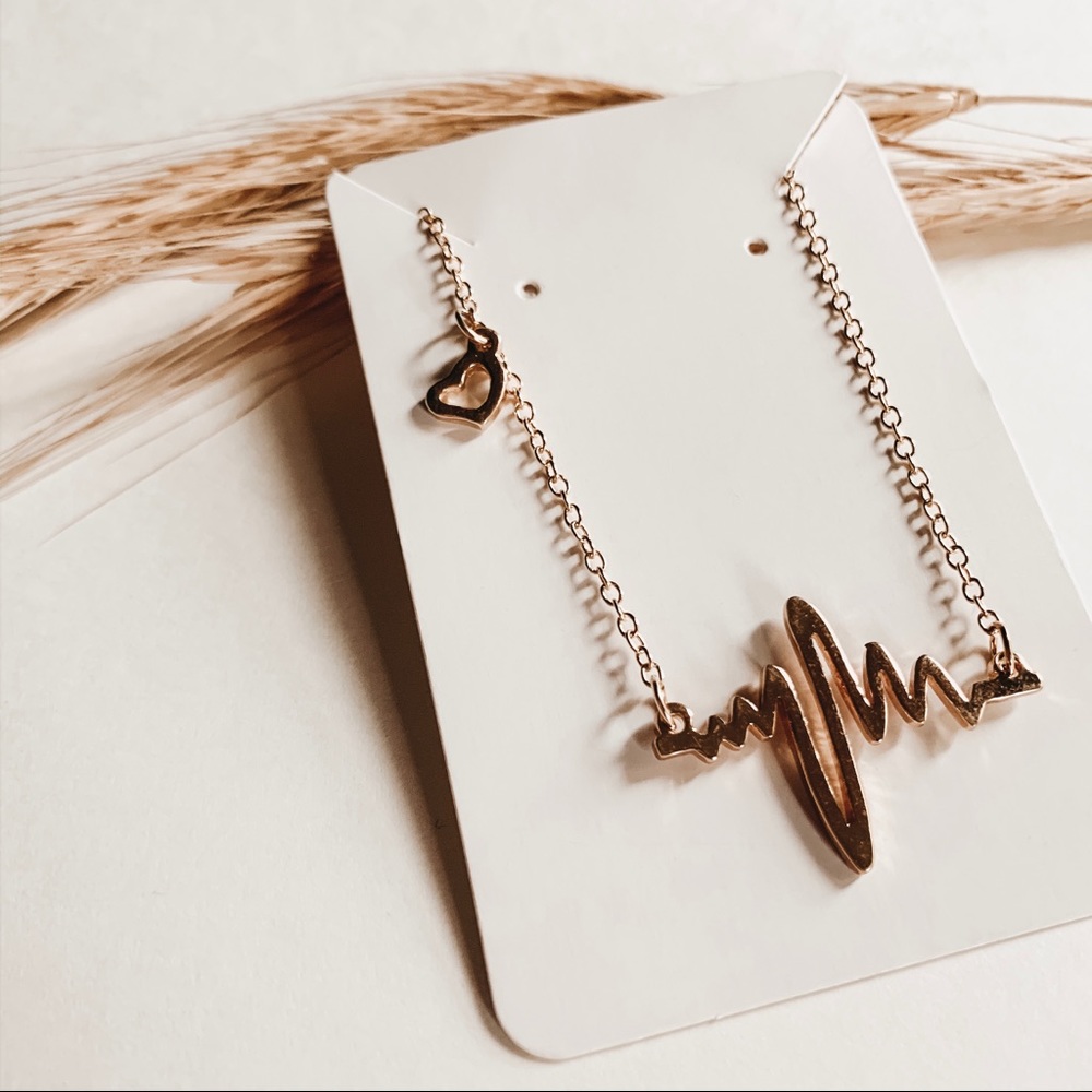 Gold Heartbeat Pulse Love Necklace